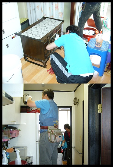 재가복지팀 월청소사업 진행하였습니다.