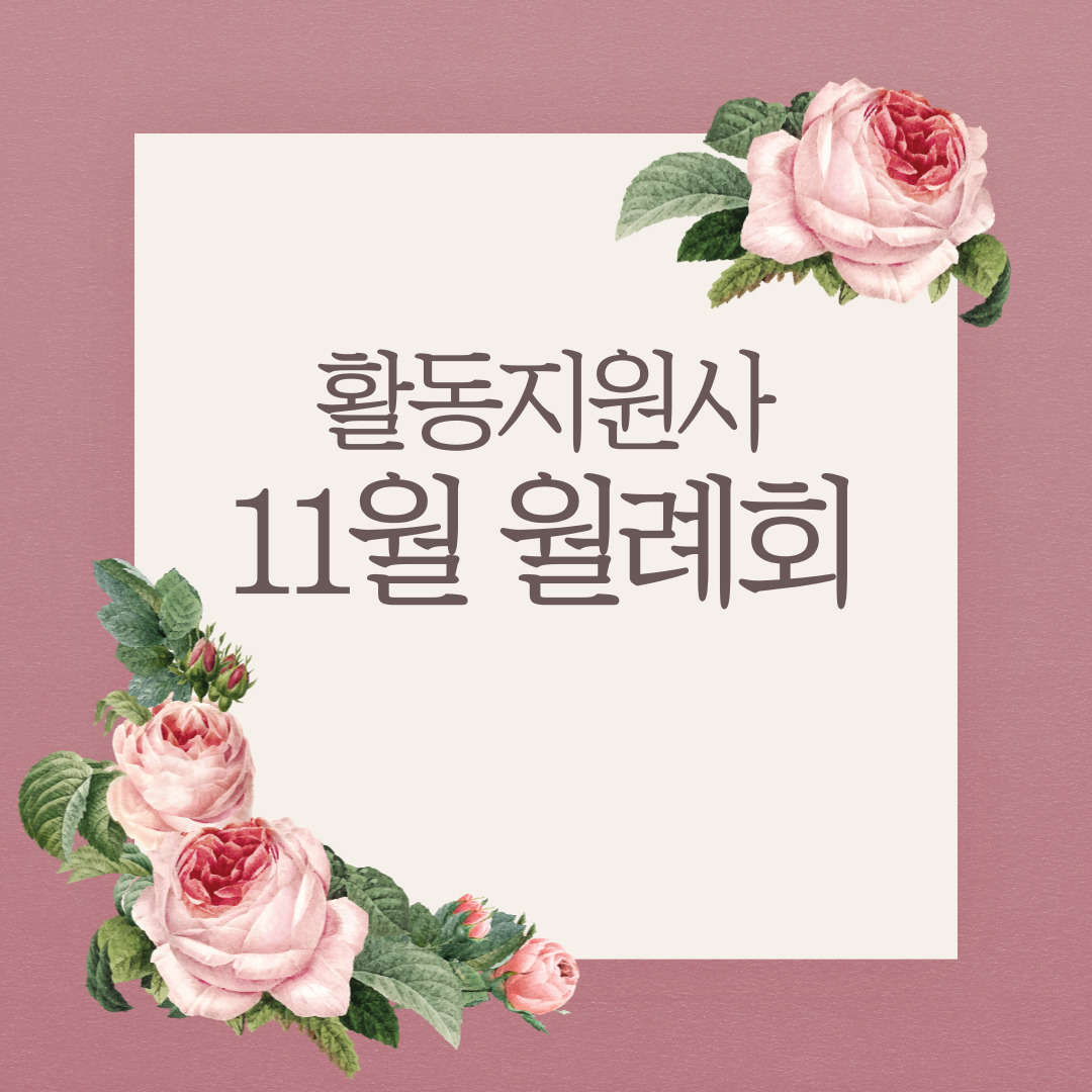 활동지원사 11월 월례회 활동지원사 11월 월례회